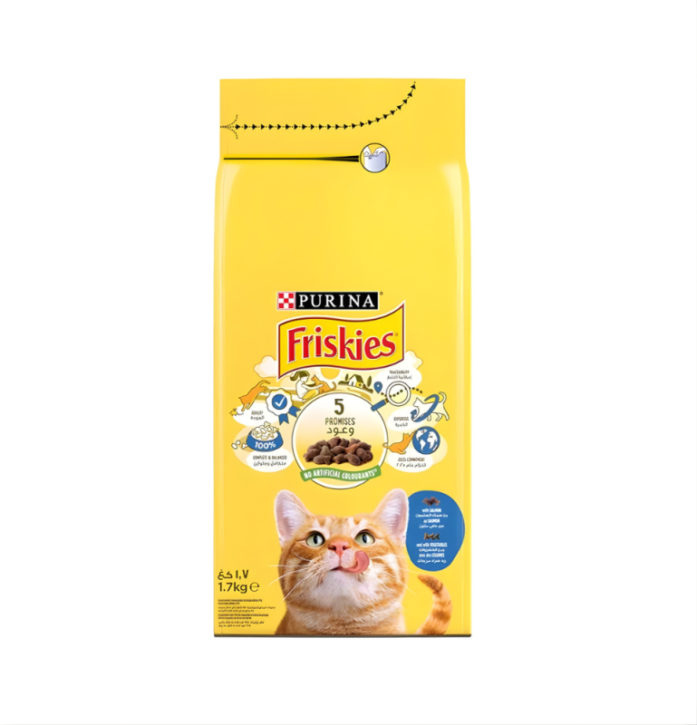 Friskies Dry Food For Adult Cat with Salmon And Vegetables