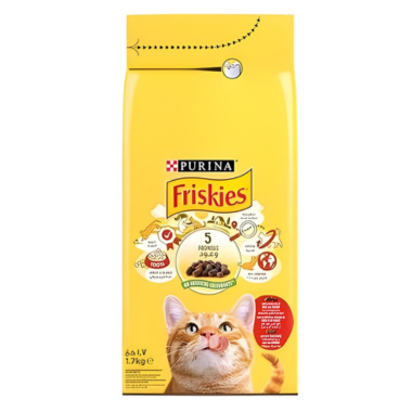 Friskies Dry Food for Adult Cat with Beef, Chicken & Vegetables