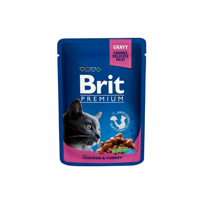 Brit Wet Food For Adult Cat Chicken & Turkey 100 G