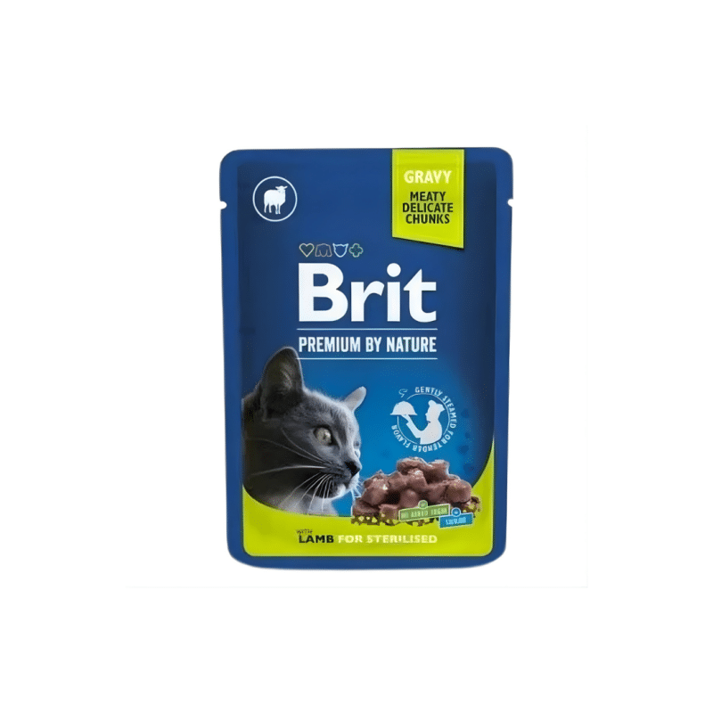 Brit Wet Food for Cat Sterilized Lamb 100g