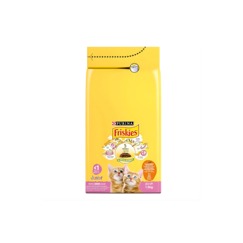 Friskies Kitten Food with Chicken, Milk & Vegetables - Dry Cat Food 1.5Kg