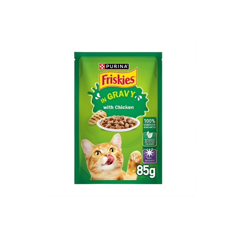 Friskies Chicken Chunks in Gravy Wet Cat Food Pouch 85g