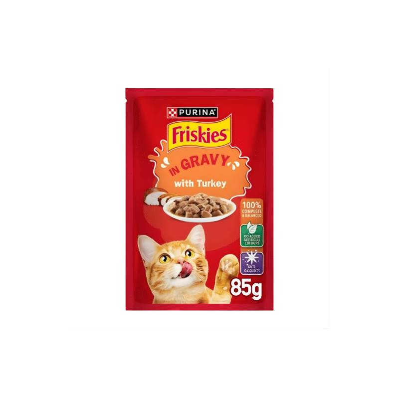 Friskies Turkey Chunks in Gravy Wet Cat Food Pouch 85g