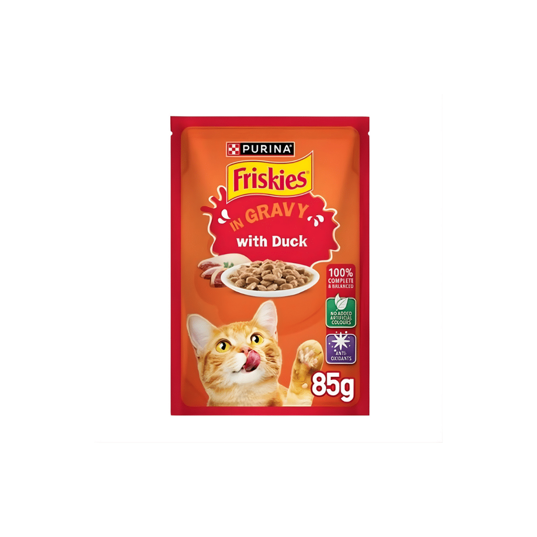 Friskies Duck Chunks in Gravy Wet Cat Food Pouch 85g Friskies Duck Chunks in Gravy Wet Cat Food Pouch 85g