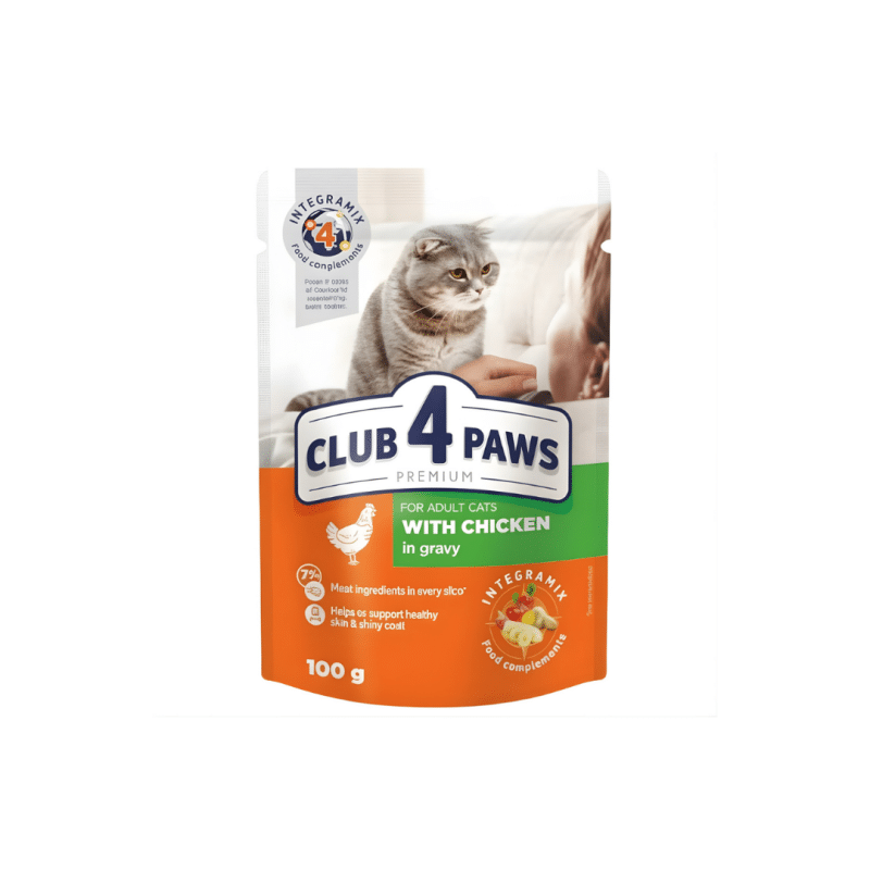 Club 4 Paws Pouch with Chicken in Gravy for Adult Cats 100 g