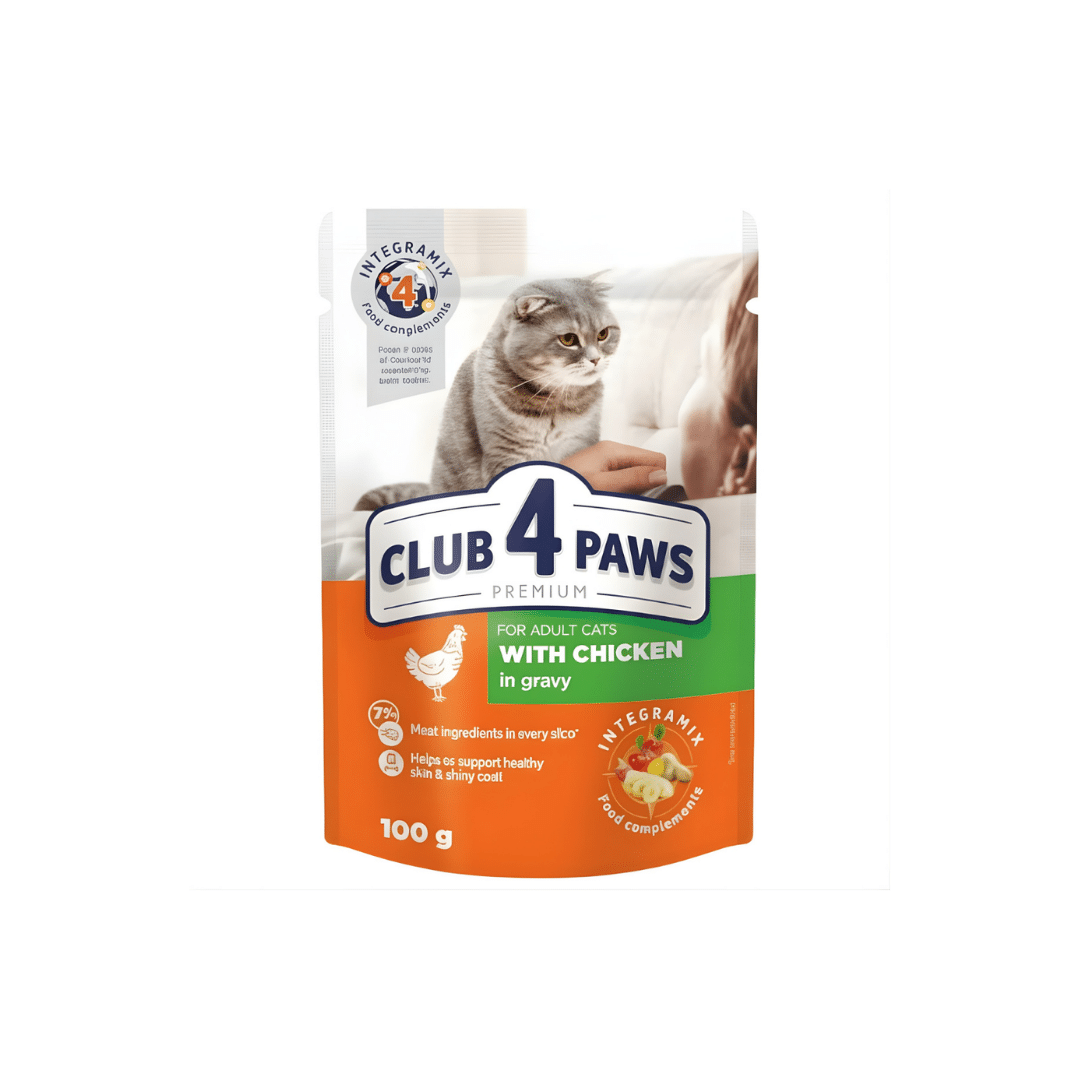 Club 4 Paws Pouch with Chicken in Gravy for Adult Cats 100 g Club 4 Paws Pouch with Chicken in Gravy for Adult Cats 100 g