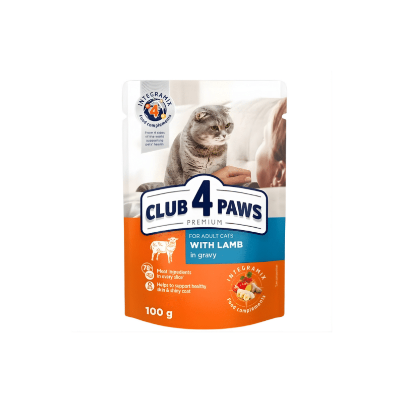 Club 4 Paws Pouch with Lamb in Jelly for Adult Cats 100 gr