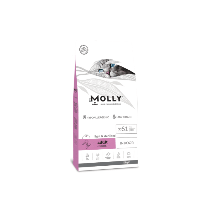 Molly Cat Food Indoor Sterilised with Chicken 15 kgs
