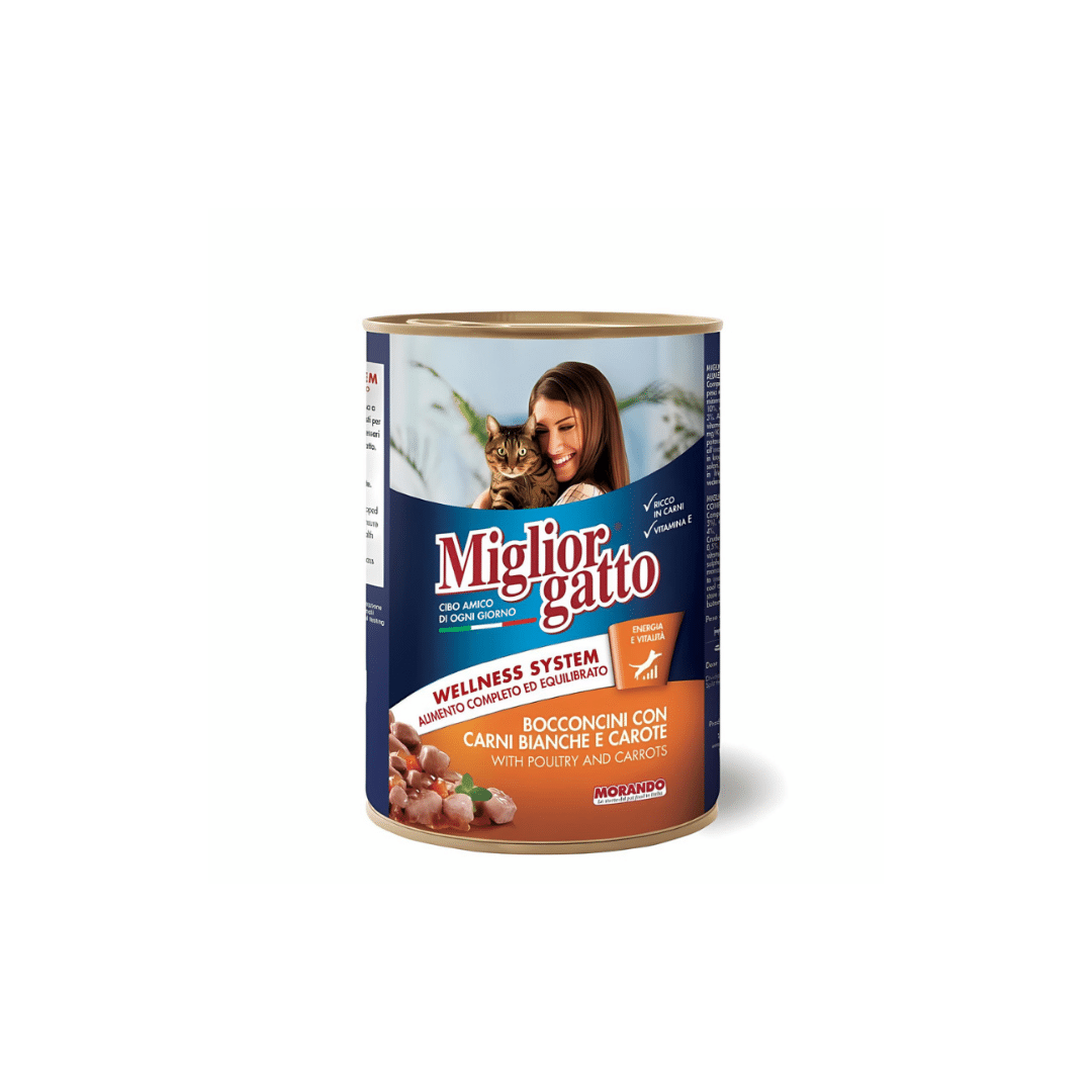 Miglior gatto cat wet food with Chunks white meat & Carrot 400 g Miglior gatto cat wet food with Chunks white meat & Carrot 400 g