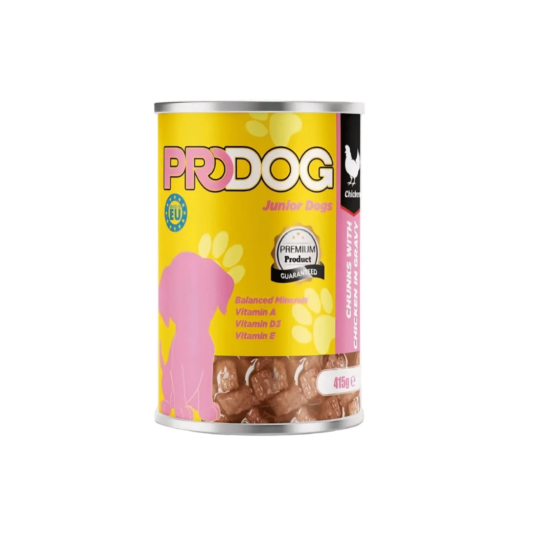 Pro Dog-Puppy Wet Food Chicken Gravy Chunks 415G Pro Dog wet food for junior dogs