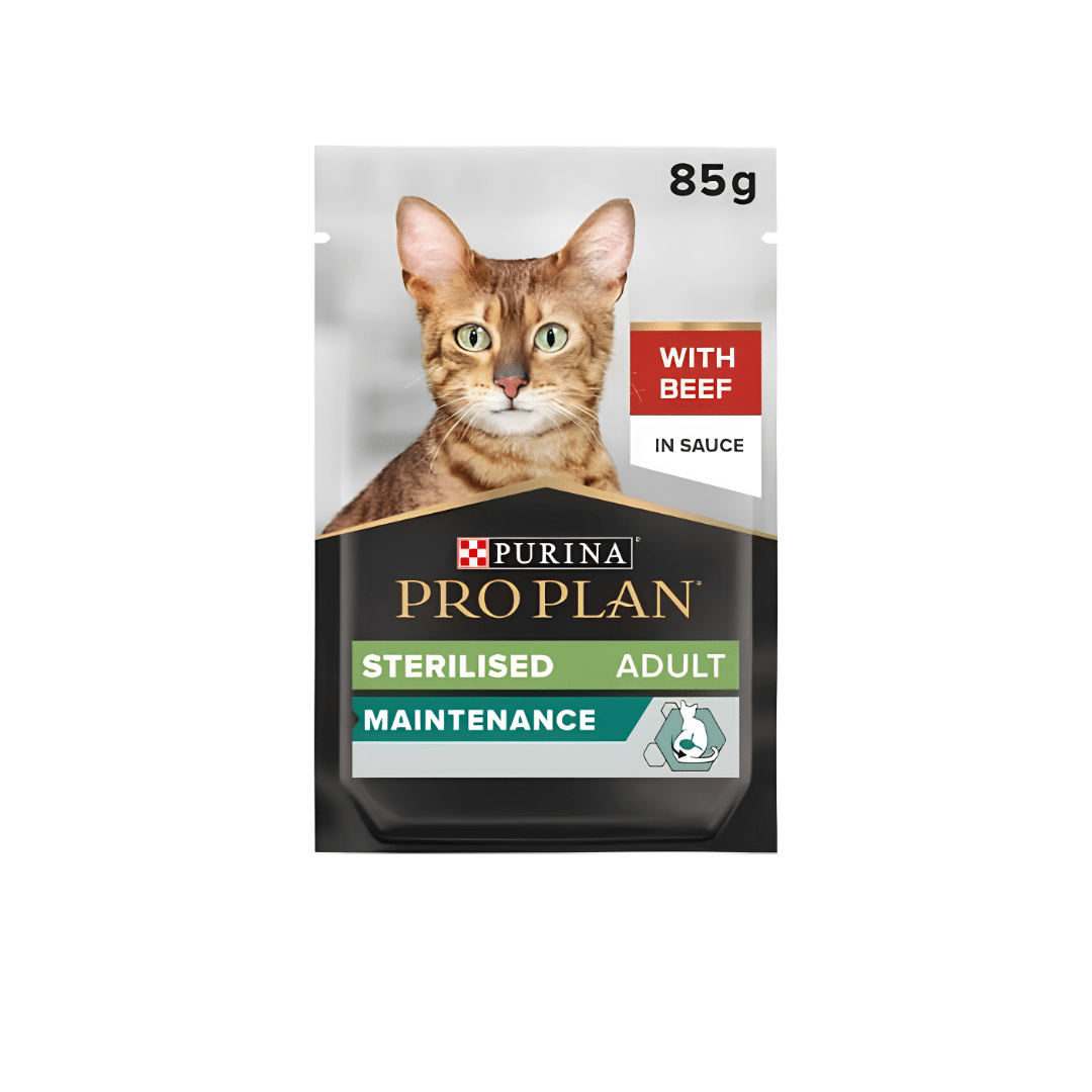 Pro Plan Pouch Sterilized Maintenance Adult Wet Food With Beef in Gravy & Urinary care 85gm Pro Plan Pouch Sterilized Maintenance Adult Wet Food With Beef in Gravy & Urinary care 85gm