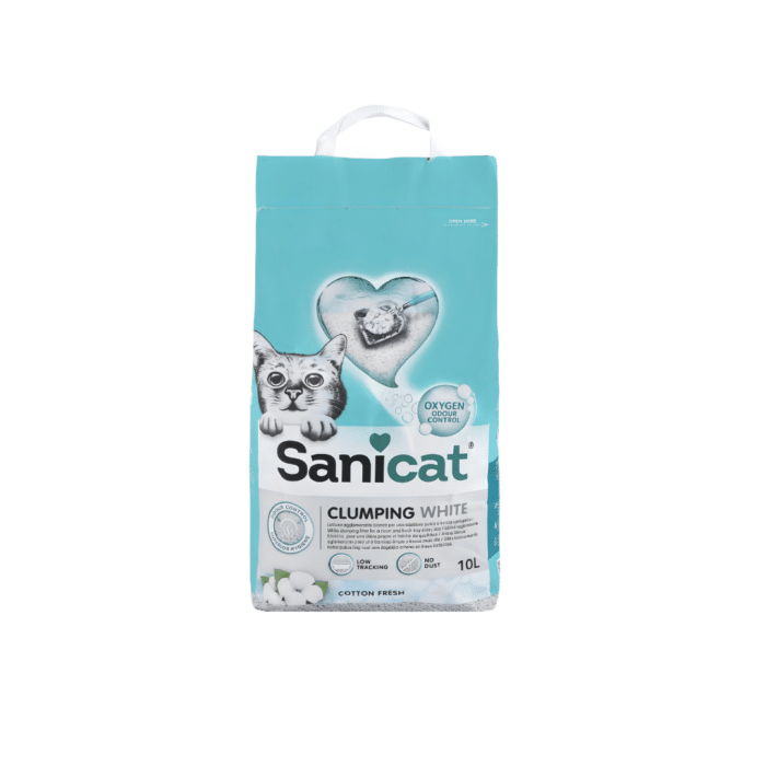 SANICAT Clumping White Fragrance Free Cat Litter 10L - 20 L - Image 3