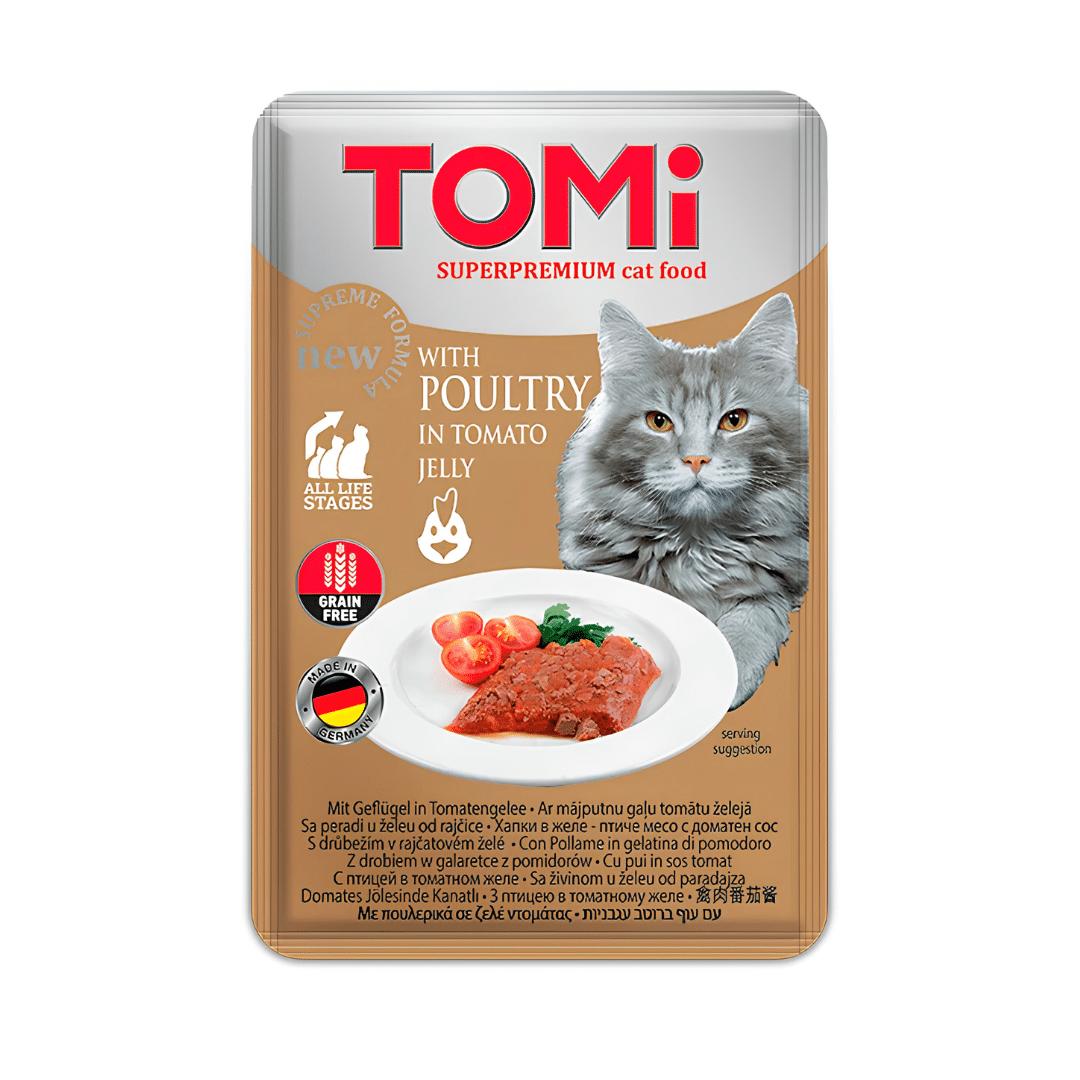 TomiPouchPoultrywithTomatoJellyCat100g poultry in tomato jelly cat food