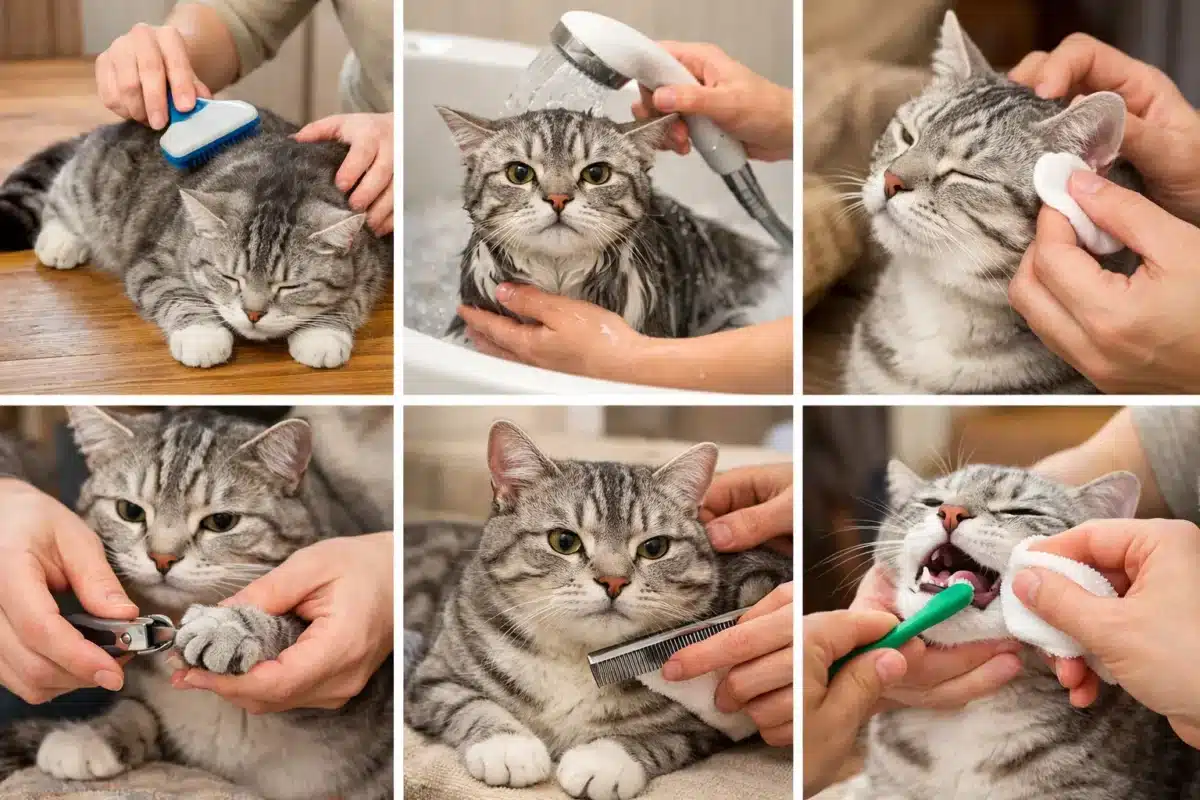 how to groom a cat at home