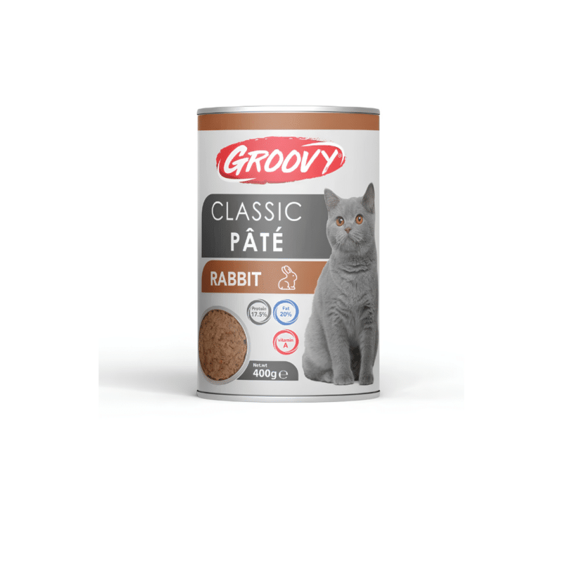 Groovy Wet Food For Cats Classic Pate with Rabbit 400gm
