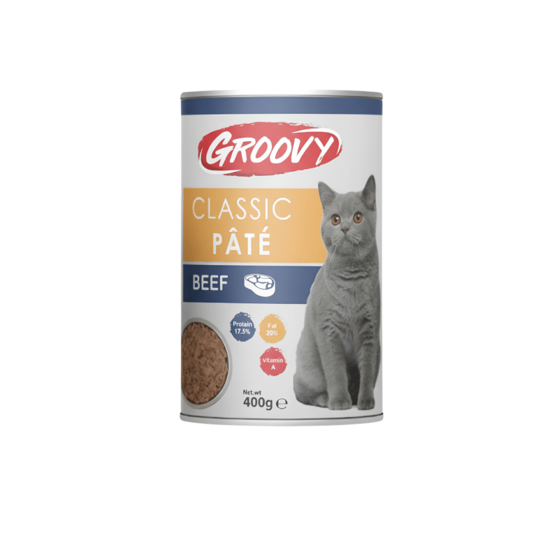 Groovy Wet Food For Cats Classic pate beef 400g