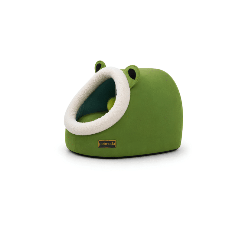 Moda cat house Frog shape in green