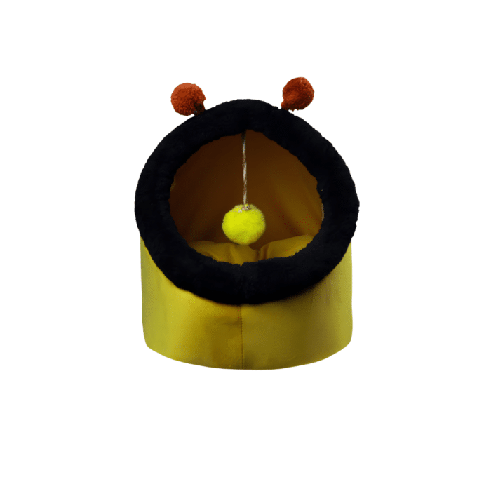 Moda cat house bee shape in yellow 50x35x35H cm