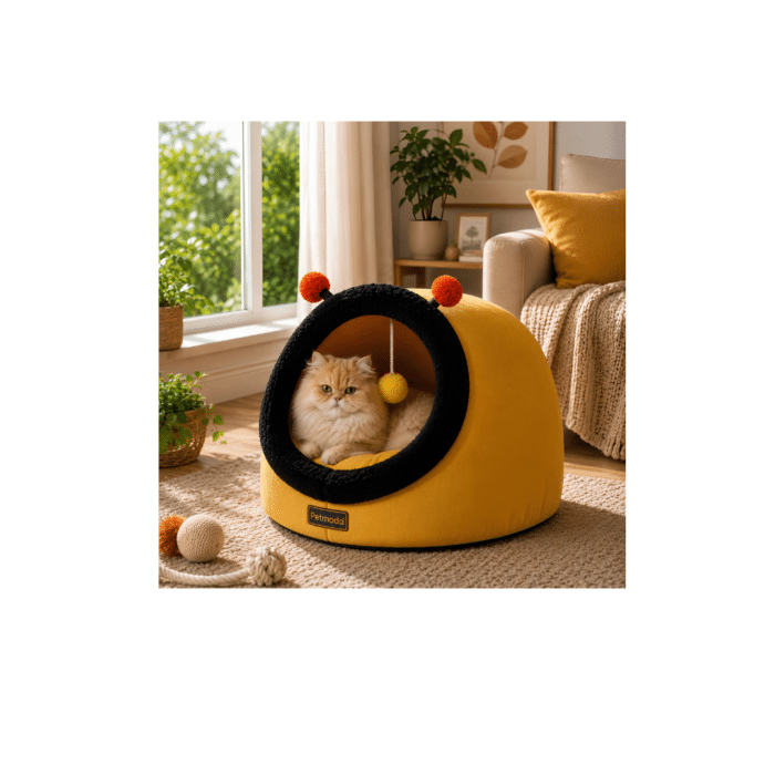 Moda Cat House Bee Shape in Yellow 50x35x35H cm - Image 3