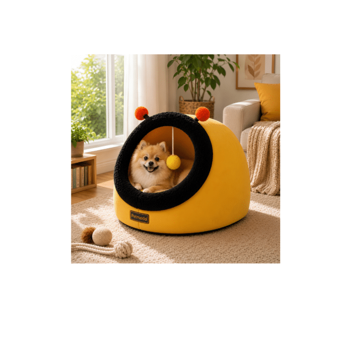 Moda Cat House Bee Shape in Yellow 50x35x35H cm - Image 4