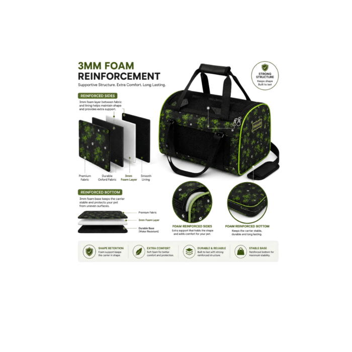 Moda New Bag Black Green 35x45cm H 30 - Image 5