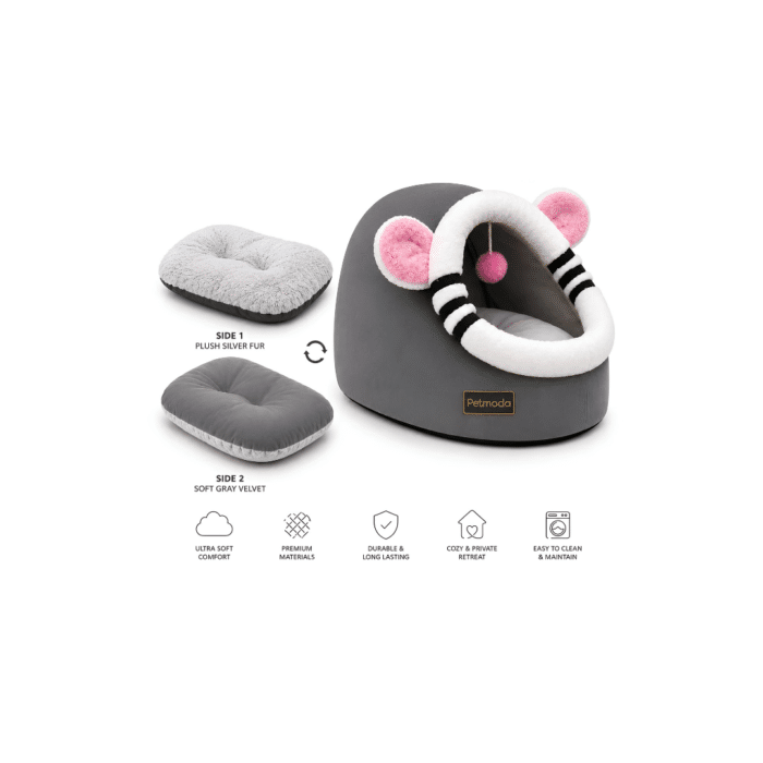 Moda Cat House Mouse Shape in Grey 50x35x35H cm - Image 2