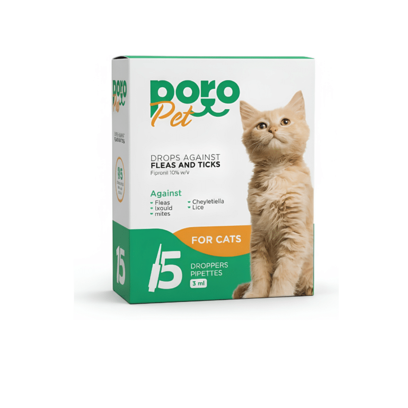 Poro Pet Omni Guard For Cats Flea and Tick Solution 5 Ampoules & 1 Ampoules