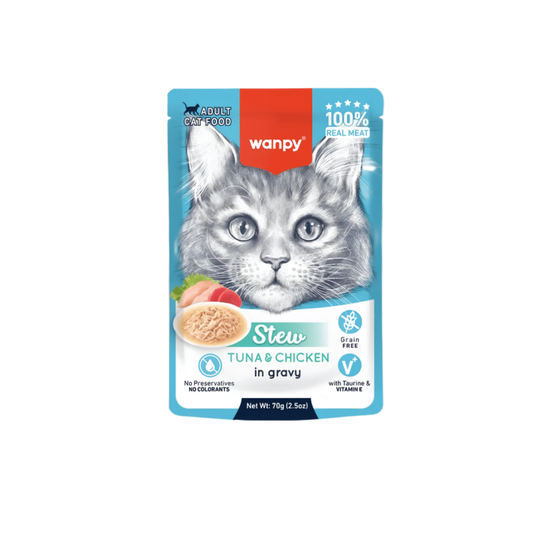 Wanpy Adult Cat Wet Food Tuna & Chicken in Gravy 70G