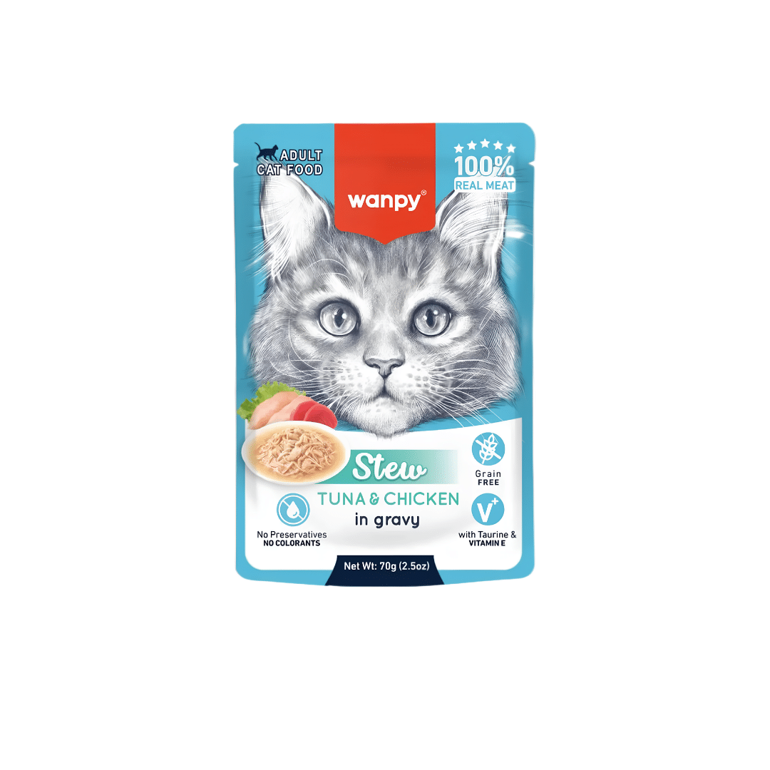 Wanpy Adult Cat Wet Food Tuna & Chicken in Gravy 70G Wanpy Adult Cat Wet Food Tuna & Chicken in Gravy 70G
