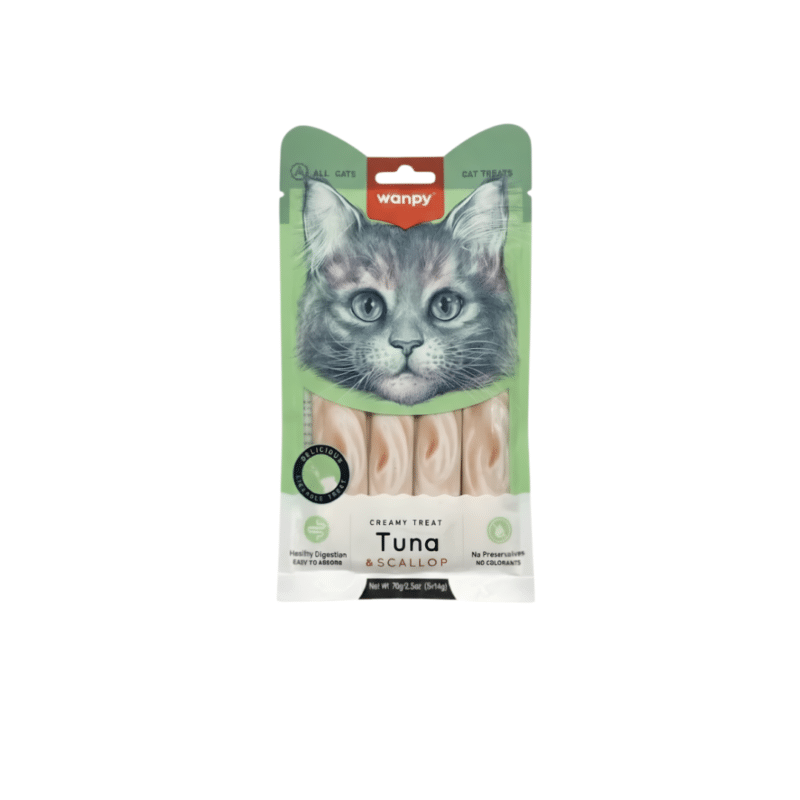 Wanpy Creamy Treat With Tuna And Scallop 5pieces x 14gm