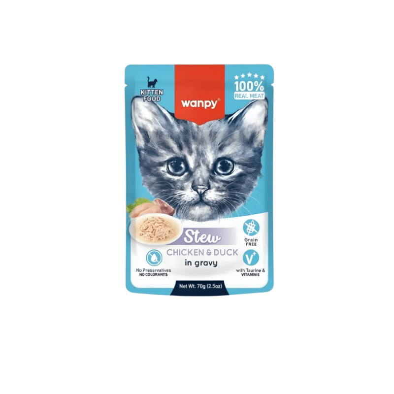 Wanpy Kitten Stew Chicken and duck in Gravy Pouch 70gm