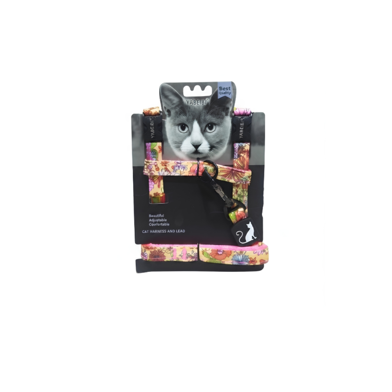 Yabeibi cat harness and leash set in pink