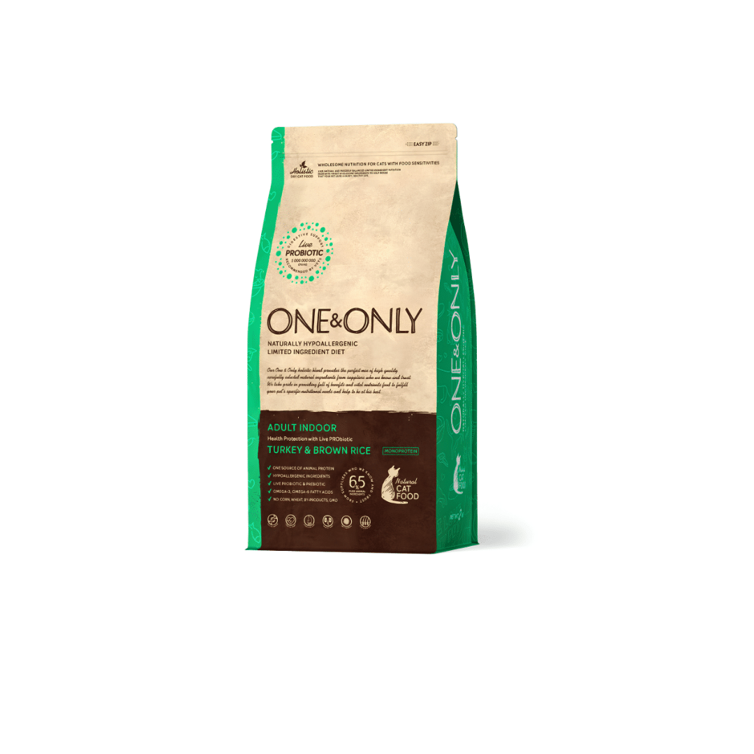 One & Only Dry Food for Adult Cat Indoor Turkey & Brown Rice 2kg One & Only Dry Food for Adult Cat Indoor Turkey & Brown Rice 2kg