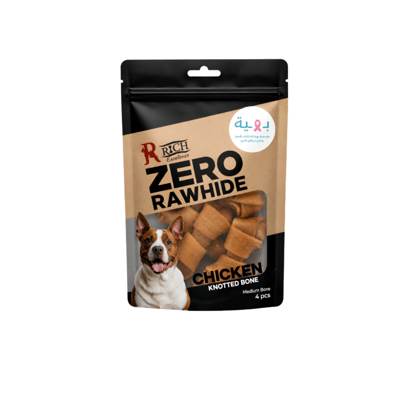 Rich Excellence ZERO RAWHIDE Chicken Knotted Bone Medium Bone 4Pcs