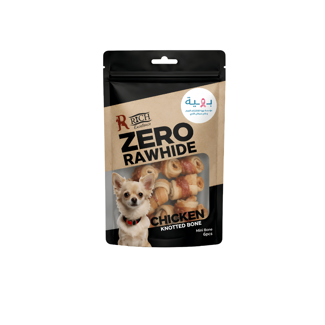 Rich Excellence ZERO RAWHIDE Chicken Knotted Bone - Mini Bone 6pcs Rich Excellence ZERO RAWHIDE Chicken Knotted Bone - Mini Bone 6pcs
