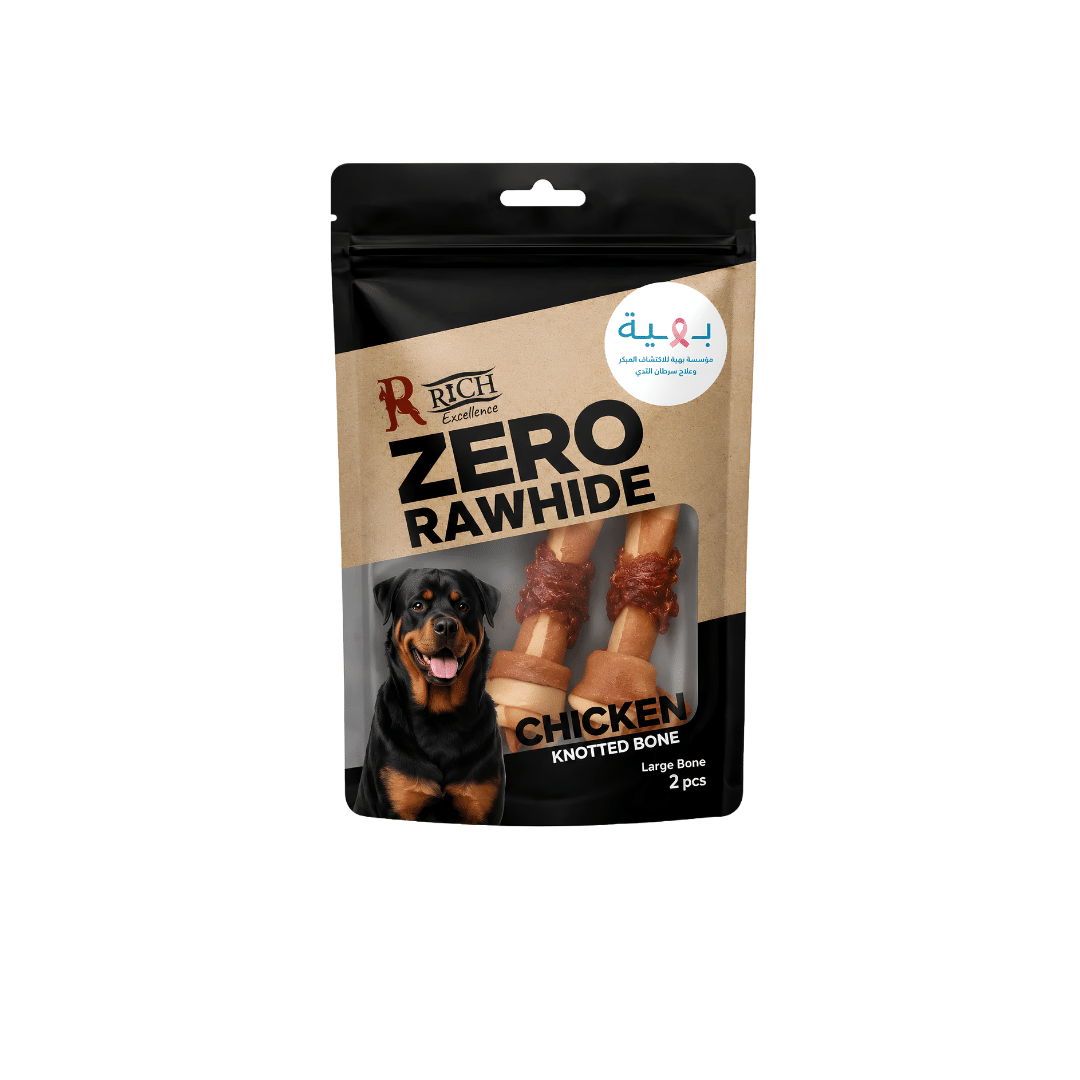 Rich Zero Rawhide Chicken Knotted Bone Large Bone with Wrapped Chicken 2pcs Rich Zero Rawhide Chicken Knotted Bone Large Bone with Wrapped Chicken 2pcs