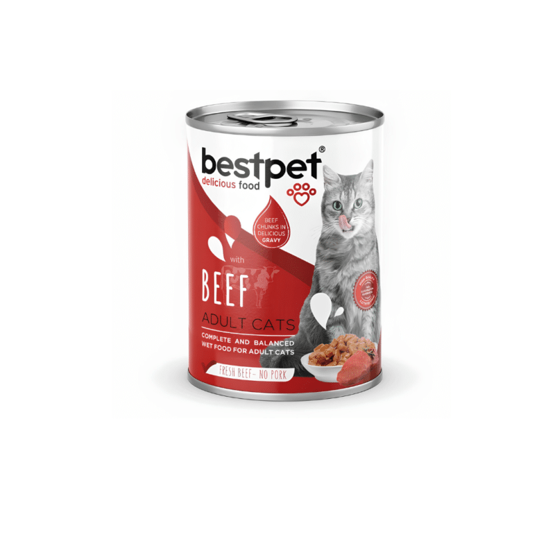 Bestpet Adult Cat Wet Food Can With Beef 400gm