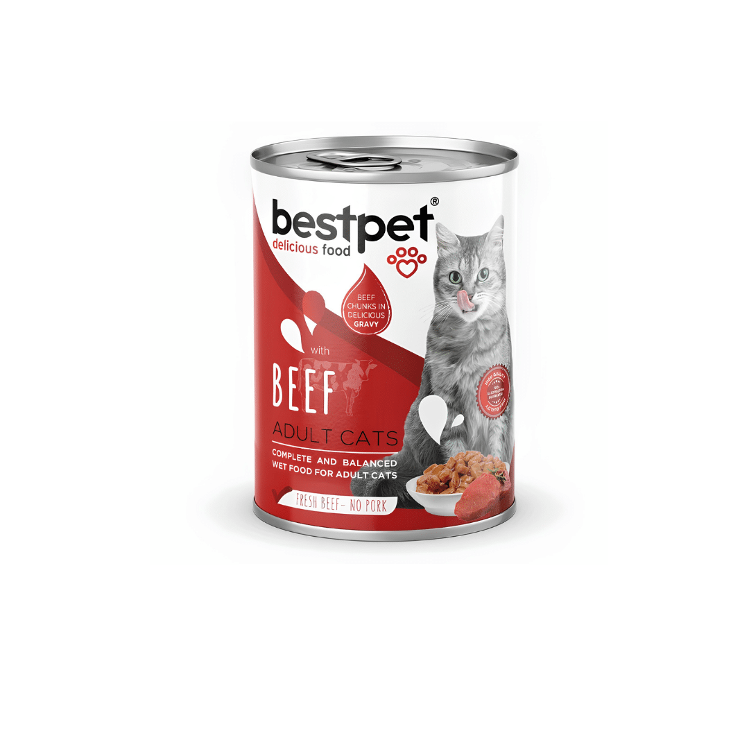 Bestpet Adult Cat Wet Food Can With Beef 400gm Bestpet Adult Cat Wet Food Can With Beef 400gm