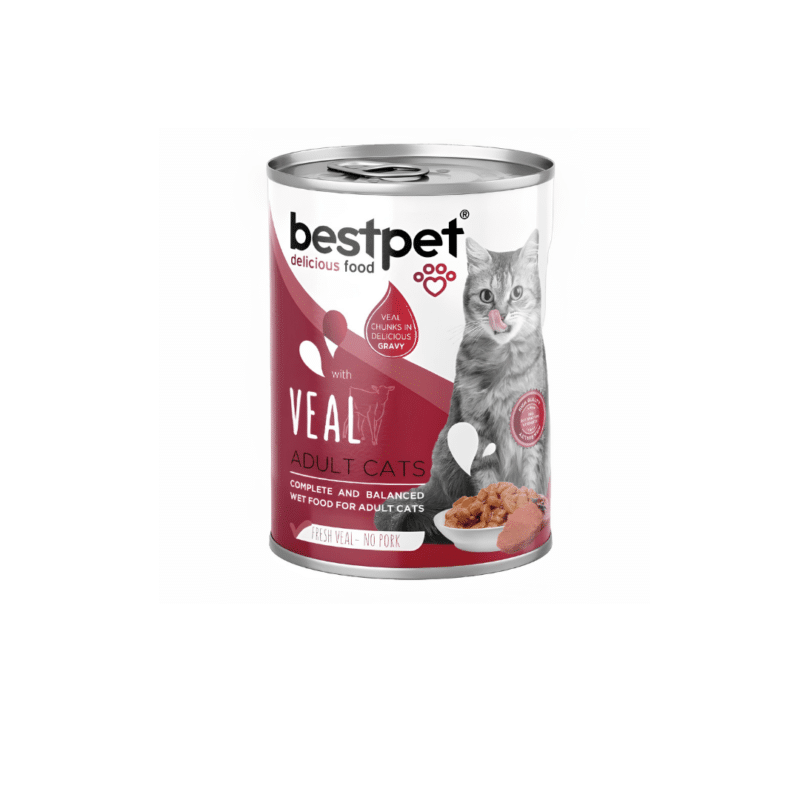 Bestpet Adult Cat Wet Food Can With Veal 400gm