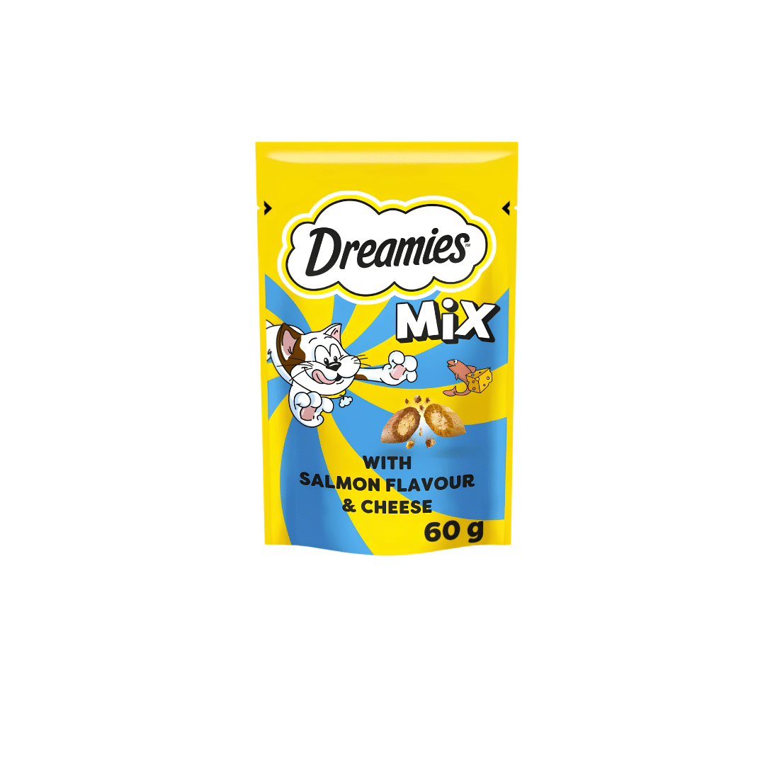 Dreamies Mix Cat Treat Salmon&Cheese Flavors 60gm Dreamies Mix Cat Treat Salmon&Cheese Flavors 60gm