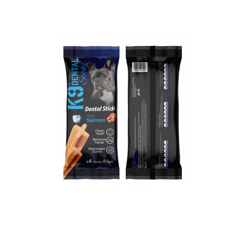 K9 Dental Sticks For Dogs With Salmon 4 Sticks 80gm