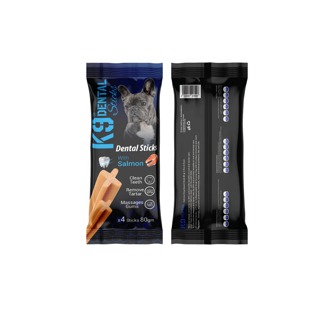 K9 Dental Sticks For Dogs With Salmon 4 Sticks 80gm K9 Dental Sticks For Dogs With Salmon 4 Sticks 80gm