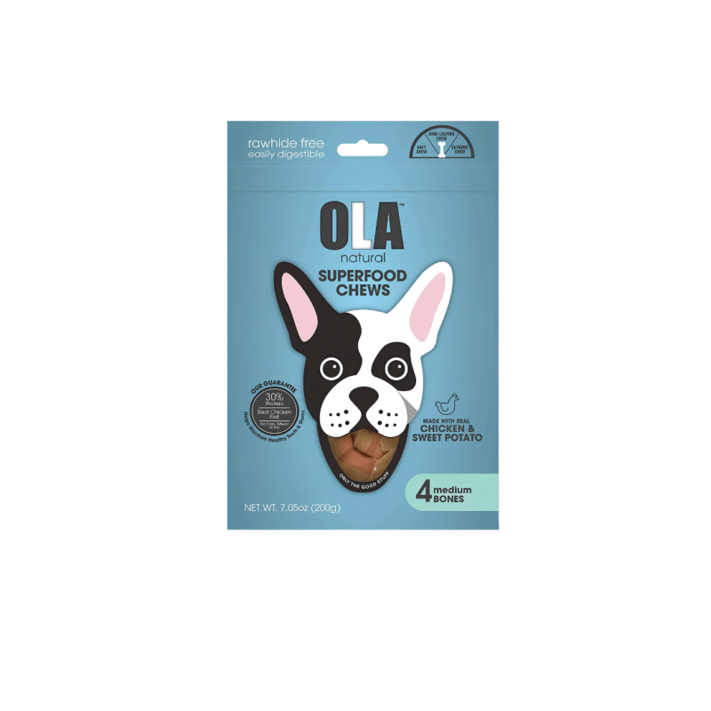 OLA Natural SuperFood Chews With Real Chicken&sweet Potato 4 Medium Bones