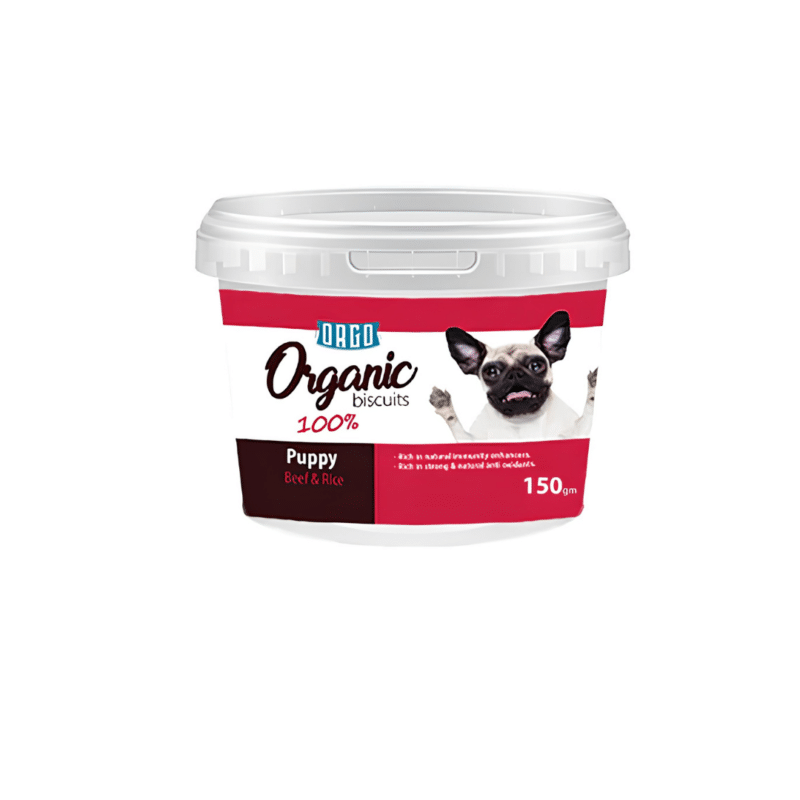 Orgo Organic Biscuits For Puppies With Beef&Rice 150gm