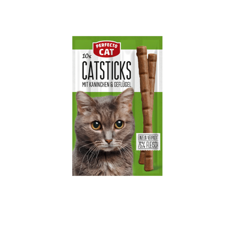 Perfecto Cat 10X Cat sticks Mit Kaninchen & Geflugel ( Rabbit & Poultry) 50gm