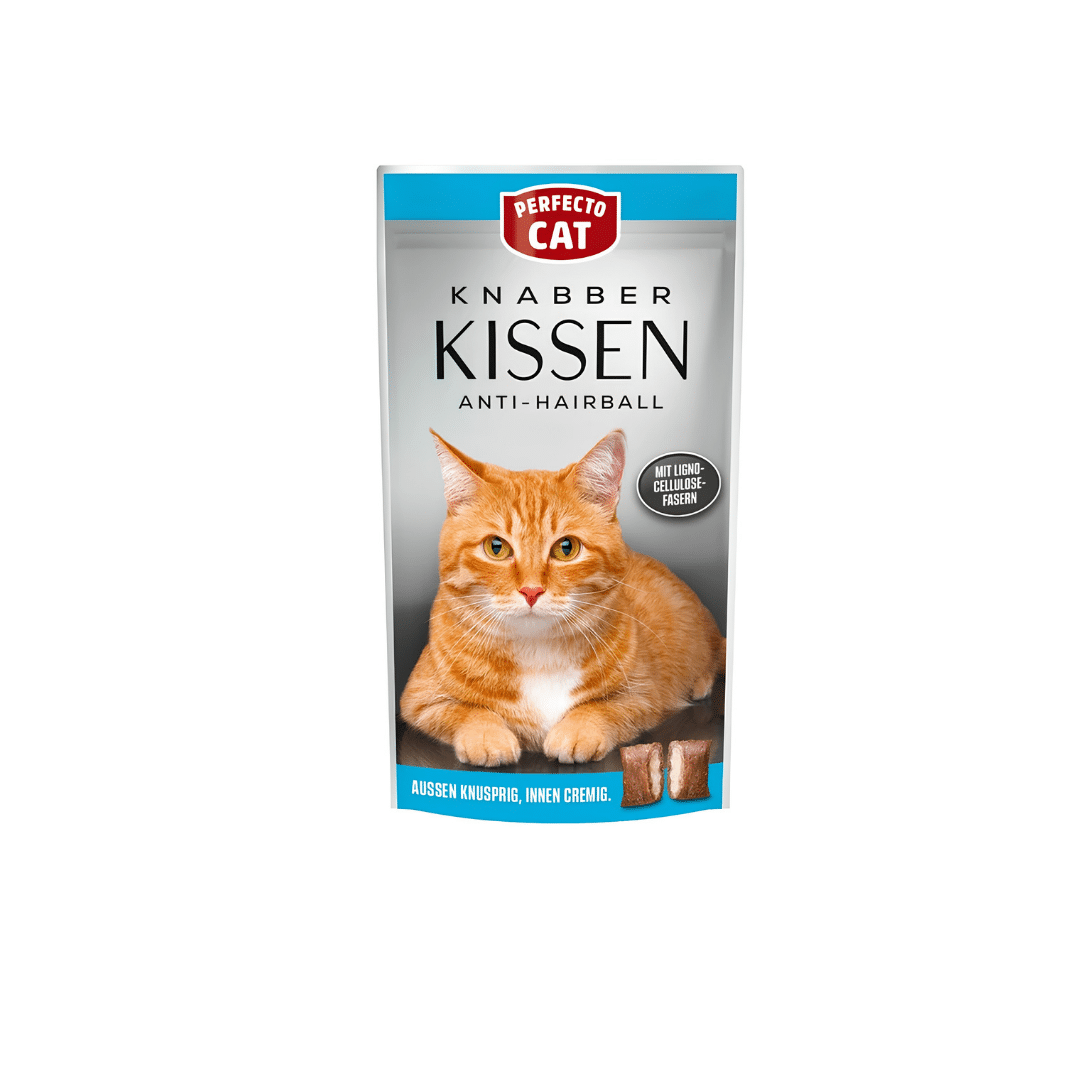 Perfecto Cat Crispy Pillows with Filling Adult Cats Snack Anti-Hairball 50gm Perfecto Cat Crispy Pillows with Filling Adult Cats Snack Anti-Hairball 50gm