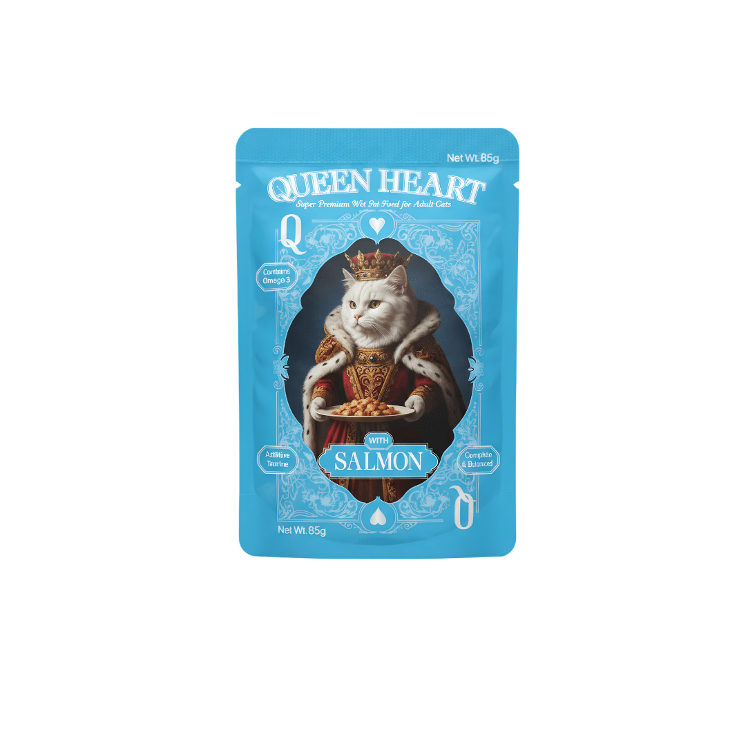 Queen Heart Super premium Wet Food For Adult Cat With Salmon 85gm Queen Heart Super premium Wet Food For Adult Cat With Salmon 85gm