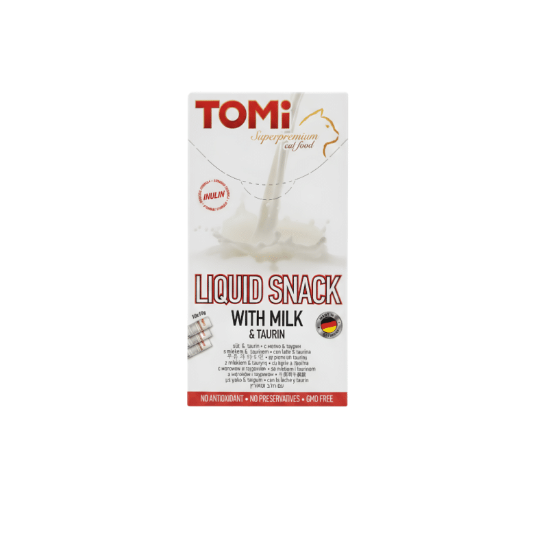 Tomi Super premium Cat Food Liquid Snack With Milk & Taurin 10 x 10g