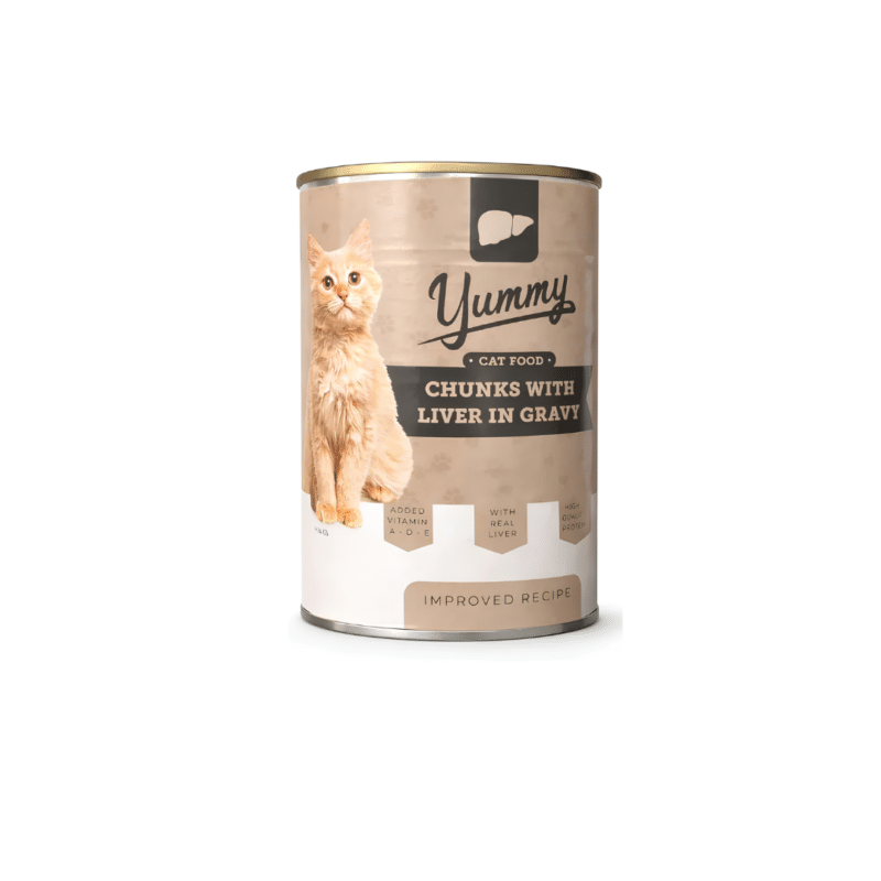 Yummy Cat Wet Food Chunks With Liver in Gravy 400gm