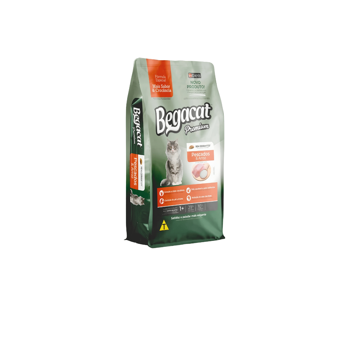 BegaCat Dry Food With Fish & Rice For Adult Cats 7kg BegaCat Dry Food With Fish & Rice For Adult Cats